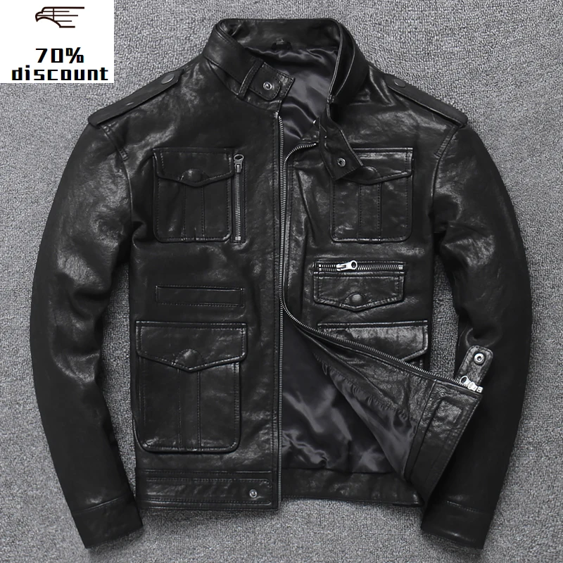 2020 New men's Genuine leather jacket Washed sheepskin Men's slim standing collar leather jacket sheepskin leather coat
2020 New men's Genuine leather jacket Washed sheepskin Men's slim standing collar leather jacket sheepskin leather coat