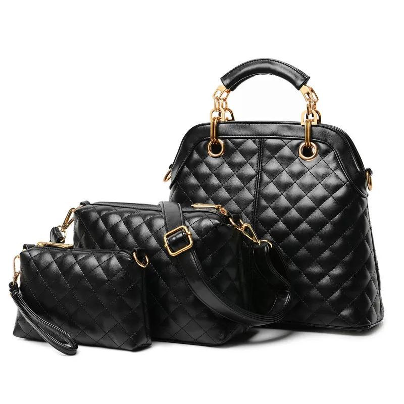 Korean-style WOMEN'S Fashion Handbag Rhombus Spiraea Different Size Bags Three-piece Set Hand Oblique Bag
Korean-style WOMEN'S Fashion Handbag Rhombus Spiraea Different Size Bags Three-piece Set Hand Oblique Bag