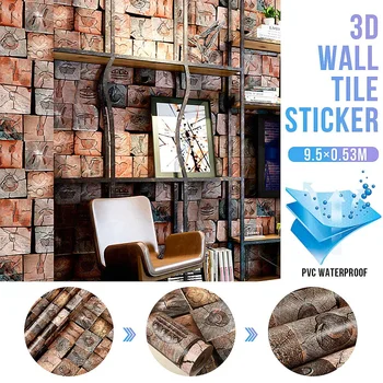 9.5x0.53m 3D Pattern Textured PVC Wall Paper Sticker Background Waterproof Stickers Wall Papers DIY Brick Home Decor Sticker
9.5x0.53m 3D Pattern Textured PVC Wall Paper Sticker Background Waterproof Stickers Wall Papers DIY Brick Home Decor Sticker