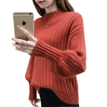 Women Sweater Autumn and Winter New Ladies Pullover Loose Knit Korean Version of Semi-high Collar Lantern Sleeve Thick Sweater
Women Sweater Autumn and Winter New Ladies Pullover Loose Knit Korean Version of Semi-high Collar Lantern Sleeve Thick Sweater