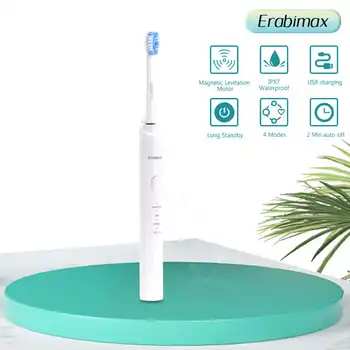 Erabimax Sonic Electric Adult Toothbrush USB Rechargeable Soft Whiten Polish Mode Waterproof White Electronic Toothbrush 
Erabimax Sonic Electric Adult Toothbrush USB Rechargeable Soft Whiten Polish Mode Waterproof White Electronic Toothbrush