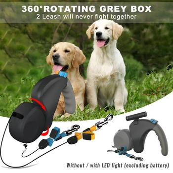 360 Degree Double Retractable Automatic Dog Leash With LED Light Dual Headed Pet Leashes Automatic Retractable Dogs Traction
360 Degree Double Retractable Automatic Dog Leash With LED Light Dual Headed Pet Leashes Automatic Retractable Dogs Traction