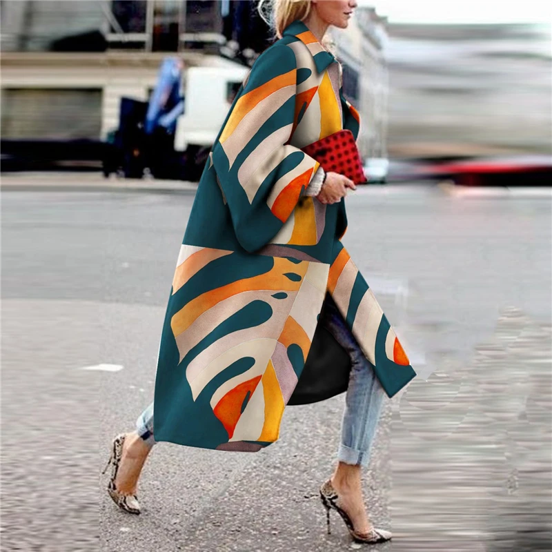 Fashion Printed Colour Long Sleeve coat jackets 2019 New Autumn Winter female long jacket Casual Women's Outwear
Fashion Printed Colour Long Sleeve coat jackets 2019 New Autumn Winter female long jacket Casual Women's Outwear