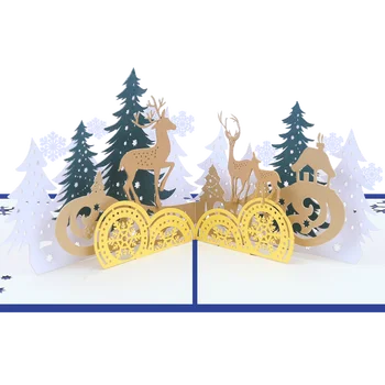 10 PCS Merry Christmas Cards Animals Forest Pop-Up Cards with Envelope Sticker Laser Cut New Year Greeting Cards Gifts Handmade
10 PCS Merry Christmas Cards Animals Forest Pop-Up Cards with Envelope Sticker Laser Cut New Year Greeting Cards Gifts Handmade