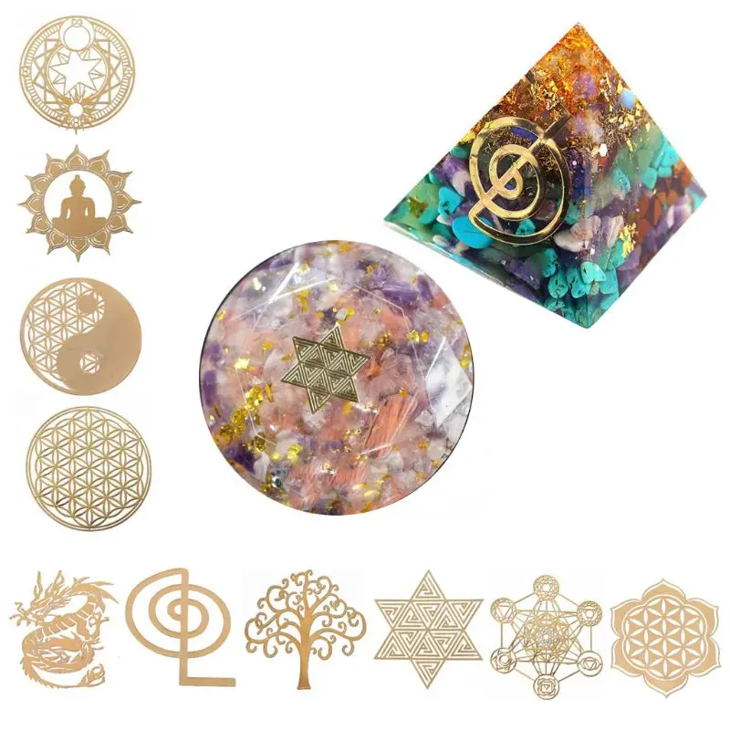 10Pcs 6.8cm 7 Chakra Copper Energy Tower Orgonite Sticker Flower Life Tree Pyramid Epoxy Resin Material Jewelry Making
10Pcs 6.8cm 7 Chakra Copper Energy Tower Orgonite Sticker Flower Life Tree Pyramid Epoxy Resin Material Jewelry Making
