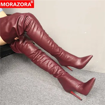 MORAZORA 2020 Newest sexy thigh high boots women zip pointed super high heels party prom shoes autumn winter over the knee boots
MORAZORA 2020 Newest sexy thigh high boots women zip pointed super high heels party prom shoes autumn winter over the knee boots