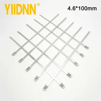100 PC 201/304/316 스테인레스 스틸 지퍼 타이 케이블 타이 4.6mm * 100mm, 다기능 케이블 스트랩 잠금 금속 지퍼 타이