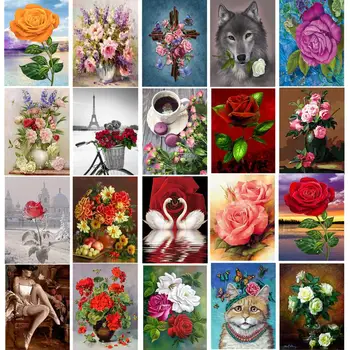 Love Rose DIY Canvas oil Painting On Wall Coloring By Numbers Art Picture for Modern Home Decoration creative gifts for family 
Love Rose DIY Canvas oil Painting On Wall Coloring By Numbers Art Picture for Modern Home Decoration creative gifts for family