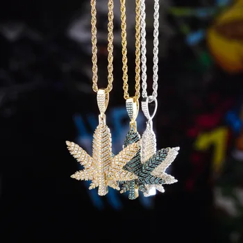 Hip Hop Micro Pave AAA CZ Stone Bling Ice Out Maple Cannabiss Marijuanas leaf Pendants Necklace for Men Rapper Jewelry
Hip Hop Micro Pave AAA CZ Stone Bling Ice Out Maple Cannabiss Marijuanas leaf Pendants Necklace for Men Rapper Jewelry