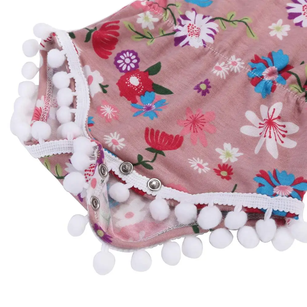 Одежда для новорожденных с цветами и кисточками Детский комбинезон девочек Vestido