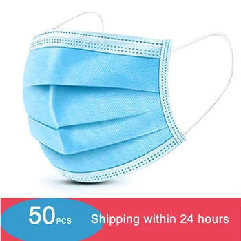 50 Pcs/bag Mask Face Mouth Mask Disposable 3 Layers Filter Mask Personal Use Mask 
50 Pcs/bag Mask Face Mouth Mask Disposable 3 Layers Filter Mask Personal Use Mask