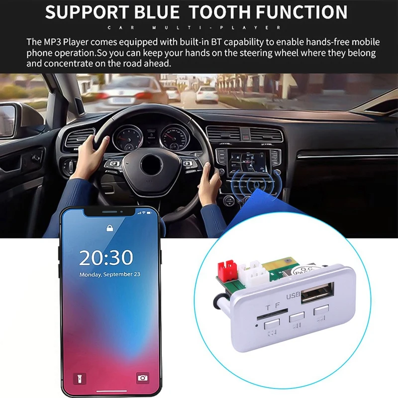 Bluetooth 5.0 Amplifier V5.0 Music Player DIY Wireless Mini MP3 Player Module 12V Car FM Radio Module Support TF USB U Disk Audi
Bluetooth 5.0 Amplifier V5.0 Music Player DIY Wireless Mini MP3 Player Module 12V Car FM Radio Module Support TF USB U Disk Audi