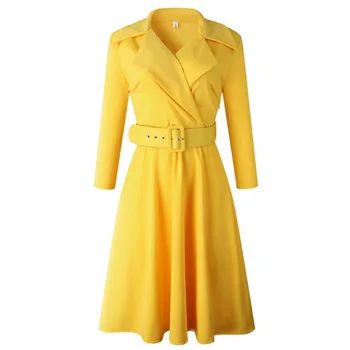 African Women Office Dress Turn Down Collar Long Sleeve Business Suit Work Midi Dress High Waist Belted Ladies Blazer Dress
African Women Office Dress Turn Down Collar Long Sleeve Business Suit Work Midi Dress High Waist Belted Ladies Blazer Dress