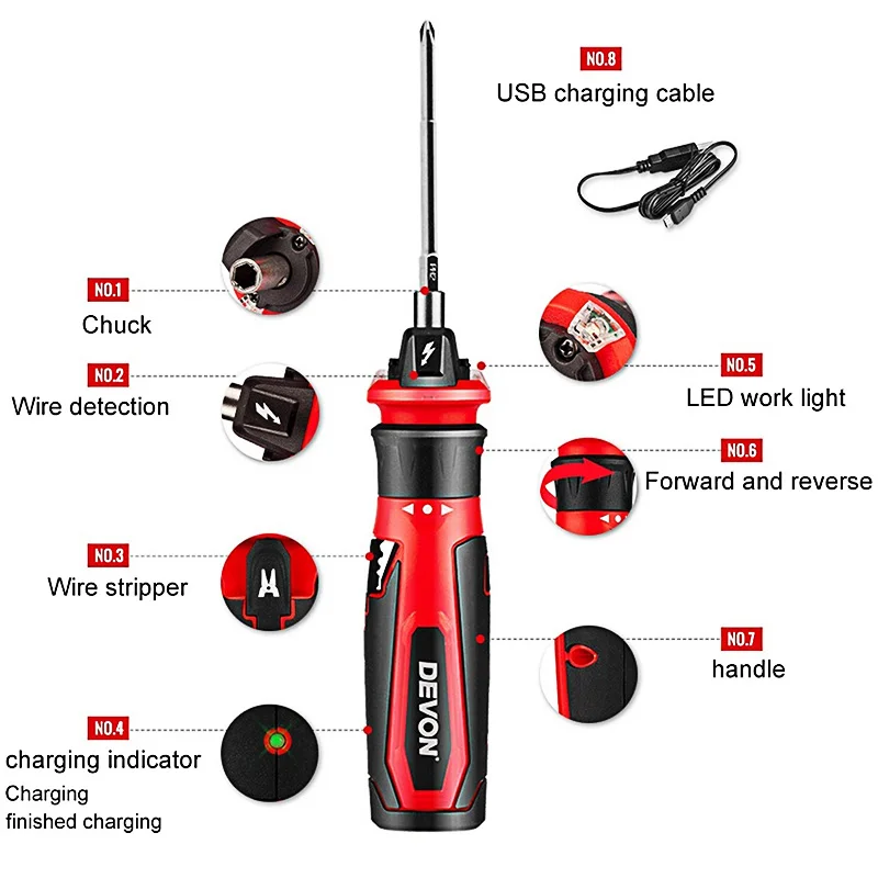 Cordless Electric Screwdriver Set Rechargeable Lithium-ion LED Household Multi-function Screw Driver Mini Batch Hand Power Tool
Cordless Electric Screwdriver Set Rechargeable Lithium-ion LED Household Multi-function Screw Driver Mini Batch Hand Power Tool