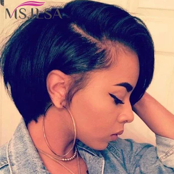 Short Bob Pixie Cut Wig L Part Lace Front Wigs Straight Brazilian Remy Hair Human Hair Wigs For Women 
Short Bob Pixie Cut Wig L Part Lace Front Wigs Straight Brazilian Remy Hair Human Hair Wigs For Women