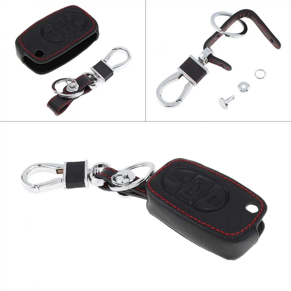 3 Buttons Leather Car Key Cover Protector Holder with Hanging Buckle fit for Audi A3/A4/A6/A8/A8 Quattro / TT / RS4 1997-2005
3 Buttons Leather Car Key Cover Protector Holder with Hanging Buckle fit for Audi A3/A4/A6/A8/A8 Quattro / TT / RS4 1997-2005