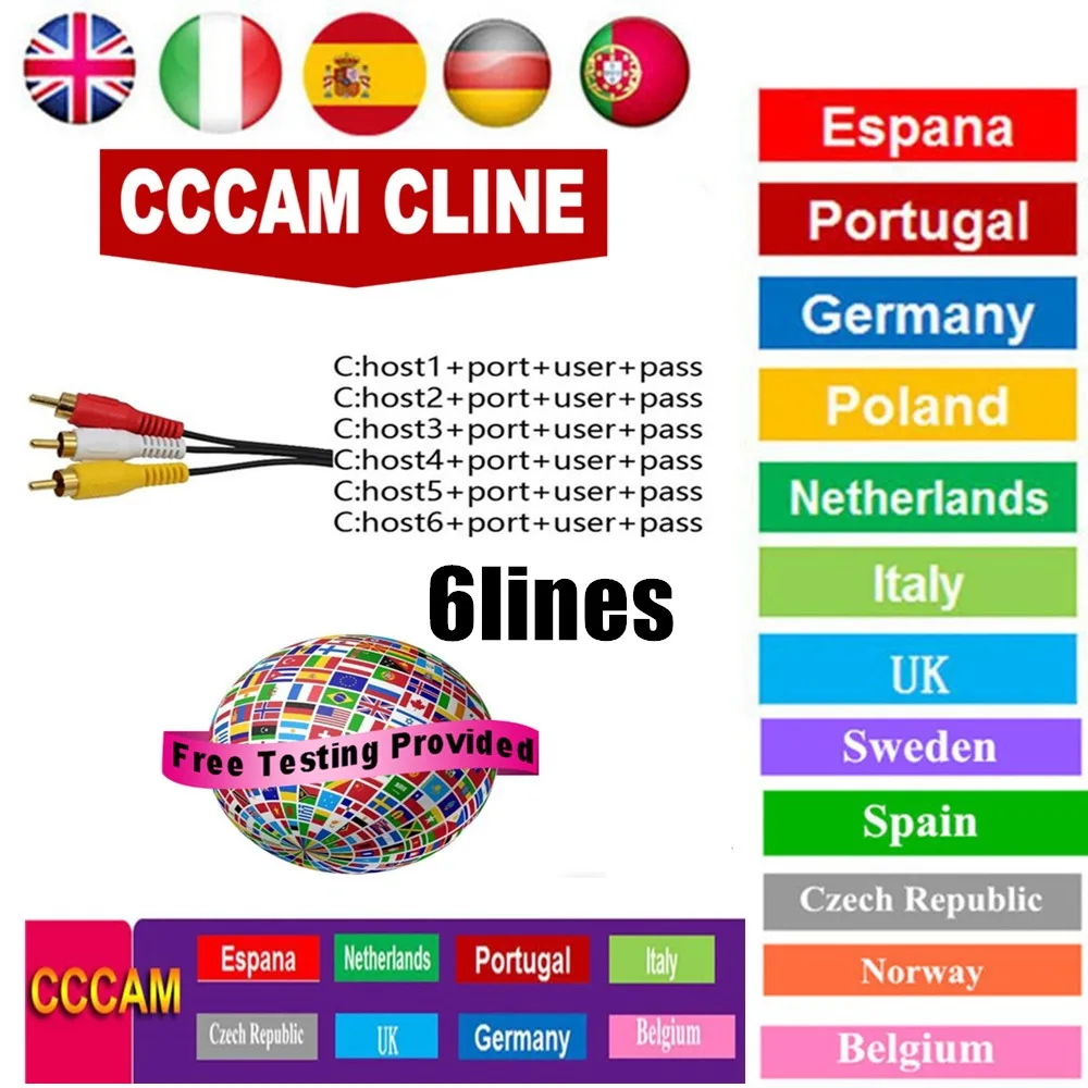 Cccams Server 6 lines Hot Sale Europe Spain Portugal Poland Satellite Receiver DVB-S2 ccam
Cccams Server 6 lines Hot Sale Europe Spain Portugal Poland Satellite Receiver DVB-S2 ccam