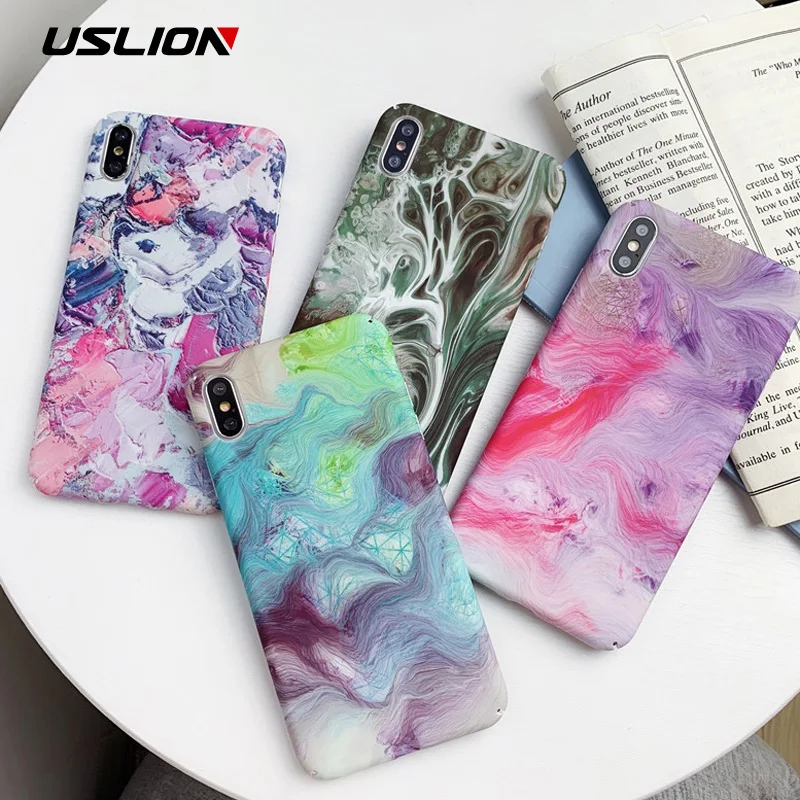 USLION Phone Case For iPhone X XR XS Max Gradient Marble Texture Pattern Hard PC Full Back Cover For iPhone 6 6s 7 8 Plus Fundas
USLION Phone Case For iPhone X XR XS Max Gradient Marble Texture Pattern Hard PC Full Back Cover For iPhone 6 6s 7 8 Plus Fundas