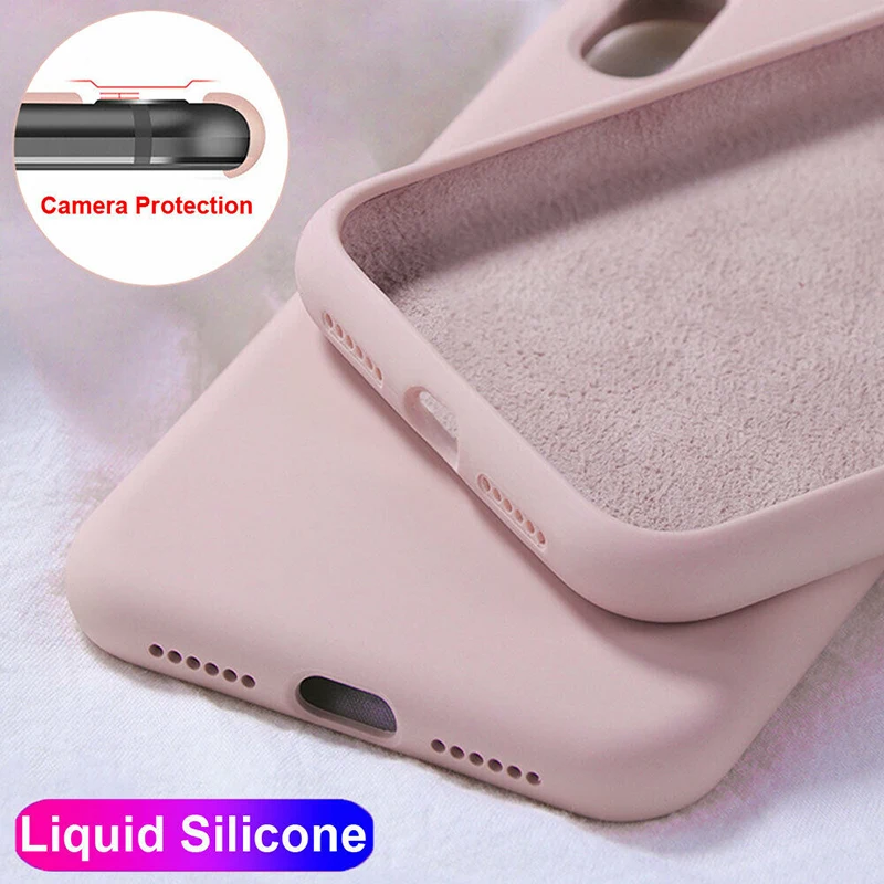Фото The Soft Candy Color Phone Case For iPhone 12 11 Pro Max 7 8 6 6S Plus XR X XS MAX SE 2 Original Liquid Silicone TPU Cover | Мобильные