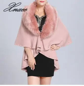 Autumn and winter new knit sweater cardigan female imitation fox fur shawl cloak
Autumn and winter new knit sweater cardigan female imitation fox fur shawl cloak
