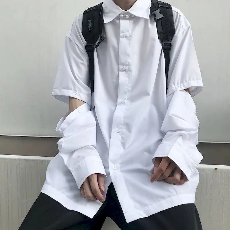 Autumn 2020 new Korean version of ins retro detachable long-sleeved shirt loose white short-sleeved shirt for men and women
Autumn 2020 new Korean version of ins retro detachable long-sleeved shirt loose white short-sleeved shirt for men and women