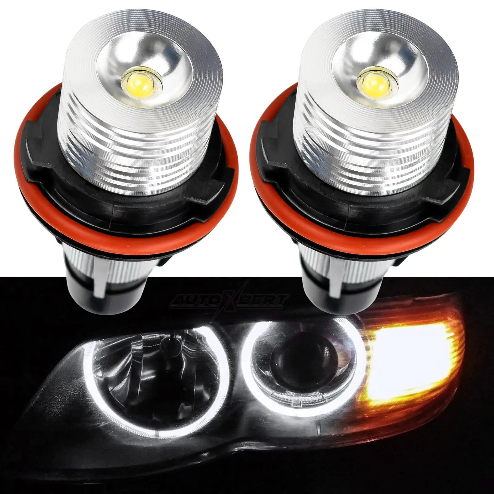 

White 10W Error Free LED Angel Eyes Halo Ring Marker Bulbs Replacement For BMW 5 6 7 Series X3 X5 E39 E53 E63 E64 E65 E66 E83