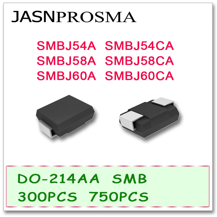 JASNPROSMA 300PCS 750PCS SMBJ SMBJ54 SMBJ54A SMBJ54CA SMBJ58 SMBJ58A SMBJ58CA SMBJ60 SMBJ60A SMBJ60CA Diode DO214AA
JASNPROSMA 300PCS 750PCS SMBJ SMBJ54 SMBJ54A SMBJ54CA SMBJ58 SMBJ58A SMBJ58CA SMBJ60 SMBJ60A SMBJ60CA Diode DO214AA