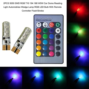 Hot 2PCS 5050 SMD RGB T10 194 168 W5W Car Dome Reading Light Automobiles Wedge Lamp RGB LED Bulb With Remote Controller Flash/St
Hot 2PCS 5050 SMD RGB T10 194 168 W5W Car Dome Reading Light Automobiles Wedge Lamp RGB LED Bulb With Remote Controller Flash/St