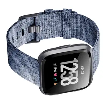 Excellent Nylon Canvas Watch Band Strap for Fitbit Versa/Versa 2/Versa Lite Edition Compact and Portable Carry Convenient