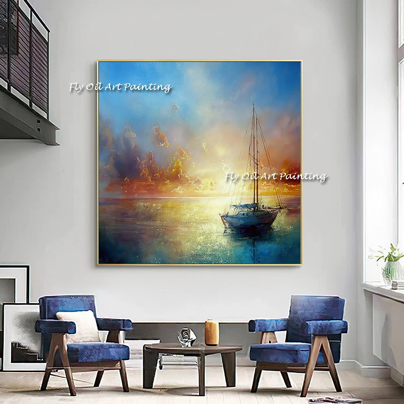 100% handmade boat with sunset Oil Paintings wall painting Abstract art picture living room home kitchen decoration 
100% handmade boat with sunset Oil Paintings wall painting Abstract art picture living room home kitchen decoration