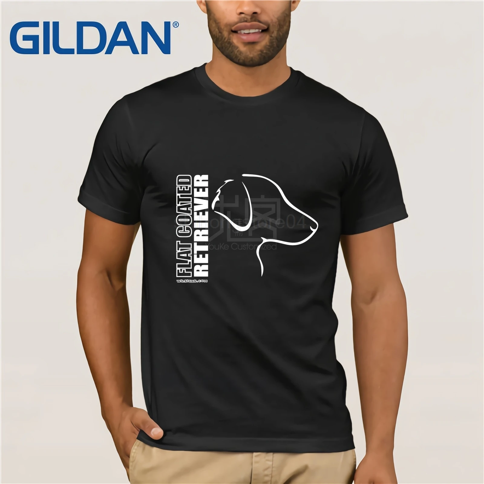 

Print Round Neck Man TWILPROF T-Shirt Hunde FLAT COATED RETRIEVER Profil WILSIGNS Siviwonder Print T-Shirts