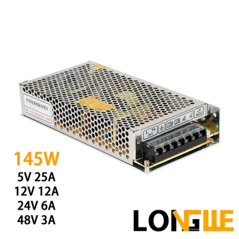 LONGWE 145W SMPS Switching Power Supply Single Output Adapter Transformer for Power Amplifier S-145 5V 12V 24V 48V 199x98x38mm
LONGWE 145W SMPS Switching Power Supply Single Output Adapter Transformer for Power Amplifier S-145 5V 12V 24V 48V 199x98x38mm