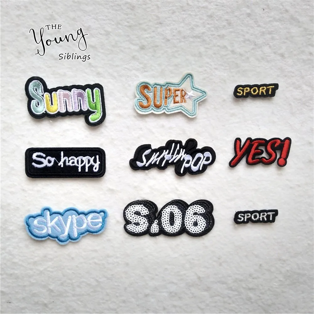 Hot sale Letter Patch YES star Iron Patches For Clothing Embroidery Sticker Strip On Clothes Sewing Jean Jacket Applique|Заплатки| |