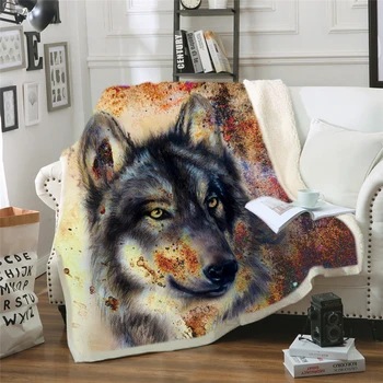 Wolf Blanket Men 3D Cartoon Sherpa Blanket Double Thick Velvet Warm Super Soft Flannel Office Nap Blanket Sofa Bedding 
Wolf Blanket Men 3D Cartoon Sherpa Blanket Double Thick Velvet Warm Super Soft Flannel Office Nap Blanket Sofa Bedding