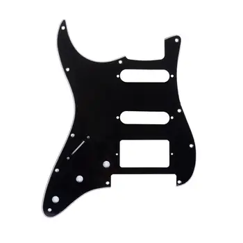 

Musiclily Pro Left Handed 11-Hole Strat HSS Guitar Pickguard for American/Mexican Stratocaster Floyd Rose Bridge Cut, 3Ply Black