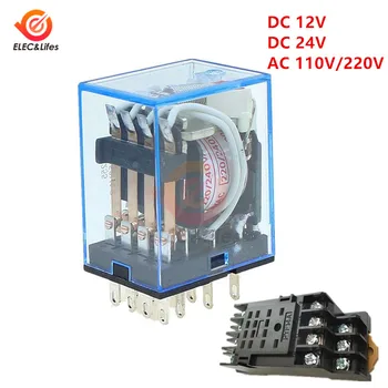 Small Electromagnetic Relay MY4NJ AC 110V 220V DC 24V 12V Coil Relay Module with Base Socket 4PDT 14 Pin Silver plated contact
Small Electromagnetic Relay MY4NJ AC 110V 220V DC 24V 12V Coil Relay Module with Base Socket 4PDT 14 Pin Silver plated contact