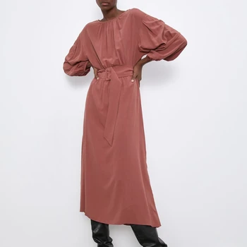 2019 Autumn New Sashes O-Neck Long Sleeve Midi Dress French Elegant Commute Batwing Sleeve Solid Drape Winter Dress Women
2019 Autumn New Sashes O-Neck Long Sleeve Midi Dress French Elegant Commute Batwing Sleeve Solid Drape Winter Dress Women