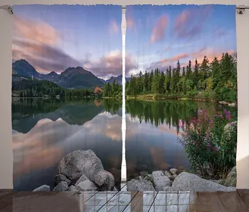 Nature Window Curtains Small Lake with Cloud Reflection and Pine Trees Romantic Habitat Scenery Artwork Living Room Bedroom
Nature Window Curtains Small Lake with Cloud Reflection and Pine Trees Romantic Habitat Scenery Artwork Living Room Bedroom