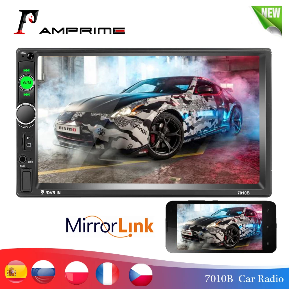AMPrime 2 Din Car Radio Universal 7" Autoradio Mirrorlink Multimedia Video Player Bluetooth SD/FM/MP4/Aux With Rear View Camera
AMPrime 2 Din Car Radio Universal 7" Autoradio Mirrorlink Multimedia Video Player Bluetooth SD/FM/MP4/Aux With Rear View Camera
