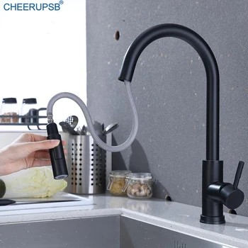 Kitchen Faucet Pull Out Sink Touch Faucets Stainless Steel Hot Cold Sprayer Water Mixer Tap Deck Mounted Rotatable Black Taps
Kitchen Faucet Pull Out Sink Touch Faucets Stainless Steel Hot Cold Sprayer Water Mixer Tap Deck Mounted Rotatable Black Taps