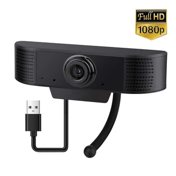 HD 1080P Autofocus Webcam Computer Mini PC WebCamera with Microphone Rotatable Cameras for Live Broadcast Video Calling Conferen
