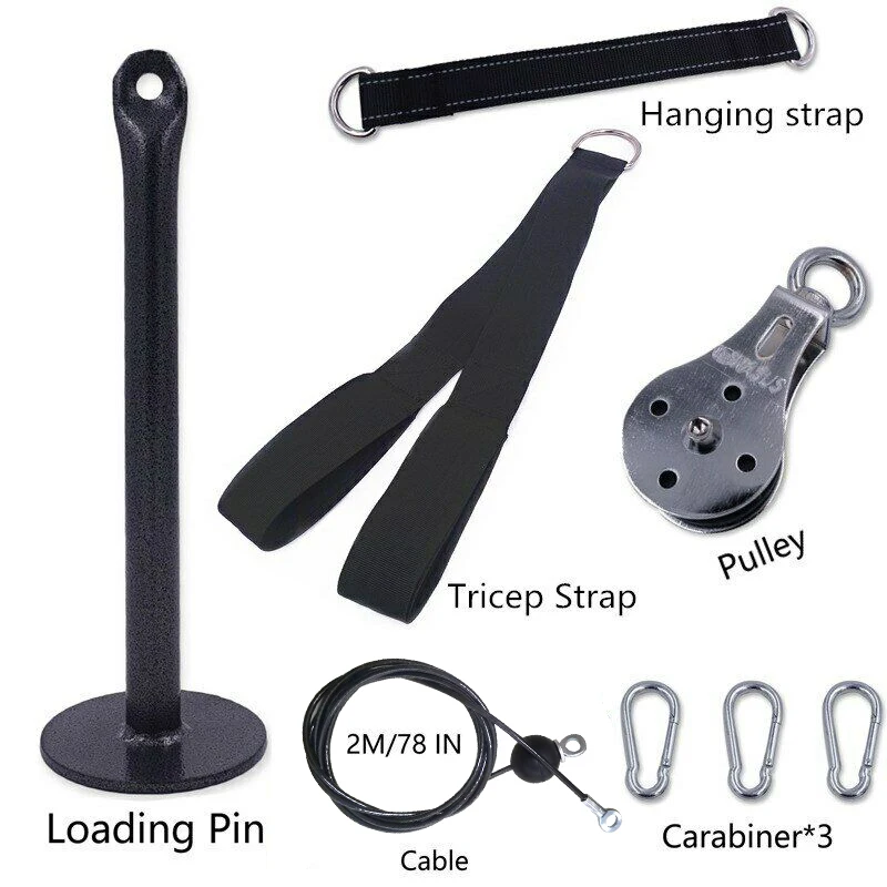 Fitness DIY Pulley Cable System Loading Pin Lifting Triceps Rope Machine Workout Lat Pulldown Home Gym Sport Accessories Fitness DIY Pulley Cable System Loading Pin Lifting Triceps Rope Machine Workout Lat Pulldown Home Gym Sport Accessories