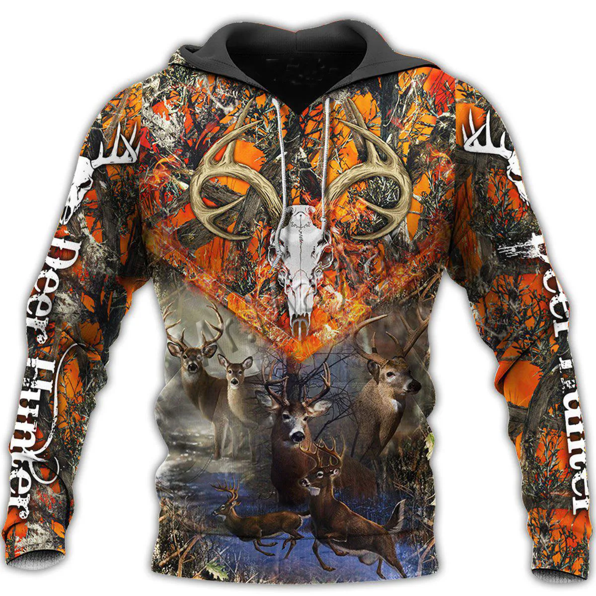 

Fashion Autumn Animal Deer Hunter Art Camo Men Women Casual Sportswear 3D Print Unisex Hoodie Zipper Sweatshirt Jacket Top S-323
