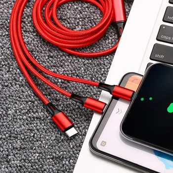 USB Data Cable Three-in-One Applicable for iPhone Mobile Phone Weaving Three Head Android Type-c Multi-headed Charging Cabl
USB Data Cable Three-in-One Applicable for iPhone Mobile Phone Weaving Three Head Android Type-c Multi-headed Charging Cabl