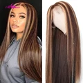 अली कोको # 4/30 उज्ज्वल रंगीन मानव बाल Wigs पूर्व में फंसे मानव बाल विग Ombre रेमी फ्रंटल महिलाओं के लिए काम करता है
