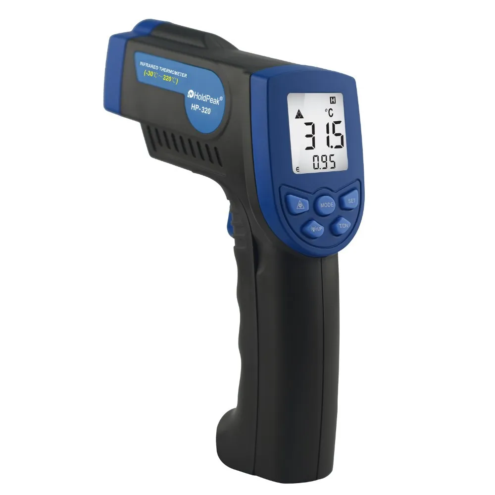 HoldPeak HP-320 Infrared Thermometer Non Contact Digital Thermometer Gun with Laser
HoldPeak HP-320 Infrared Thermometer Non Contact Digital Thermometer Gun with Laser