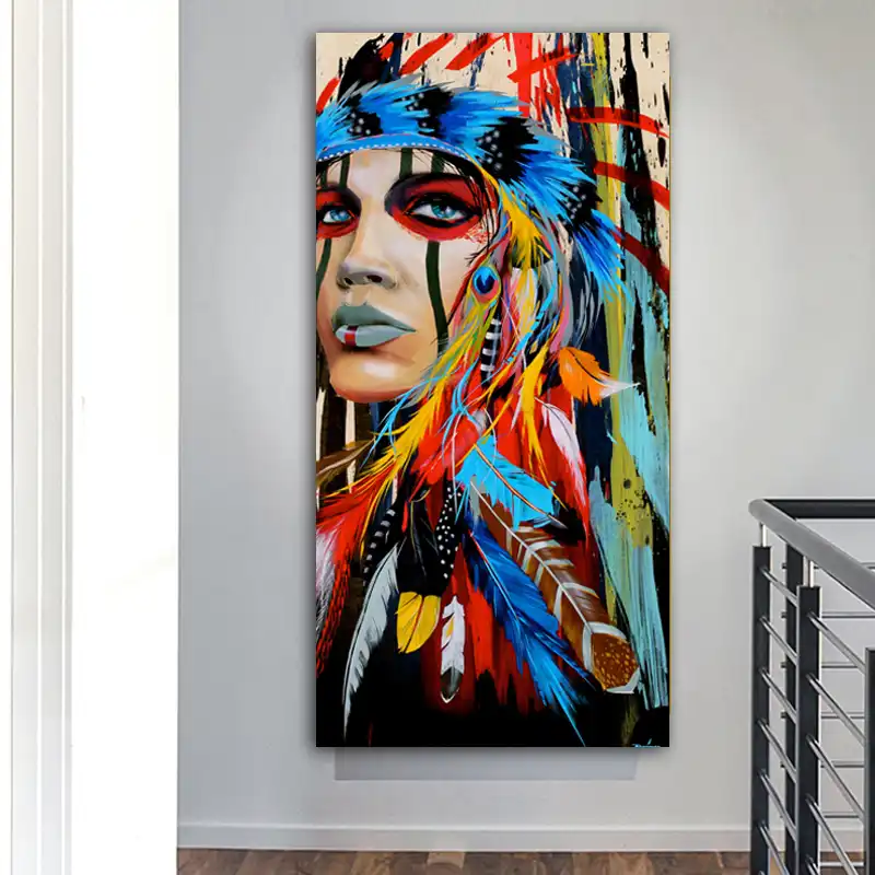 Lienzo De Arte Confiable Pintura De Guerrero Mujeres Americanas