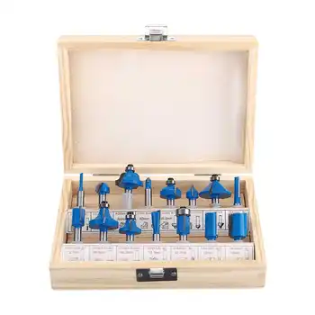 15pcs Shank Milling Cutter 6.35mm/0.25" Shank Carbide Router Bit Milling Cutter Router Bit Set Woodworking Trimming Cutting Tool
15pcs Shank Milling Cutter 6.35mm/0.25" Shank Carbide Router Bit Milling Cutter Router Bit Set Woodworking Trimming Cutting Tool