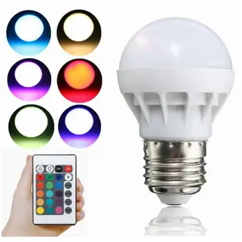 LED 3W 16 Color Changing Magic Bulb RGB Remote Smart led светильник ночник настольная лампа lamp IR Remote Control
LED 3W 16 Color Changing Magic Bulb RGB Remote Smart led светильник ночник настольная лампа lamp IR Remote Control