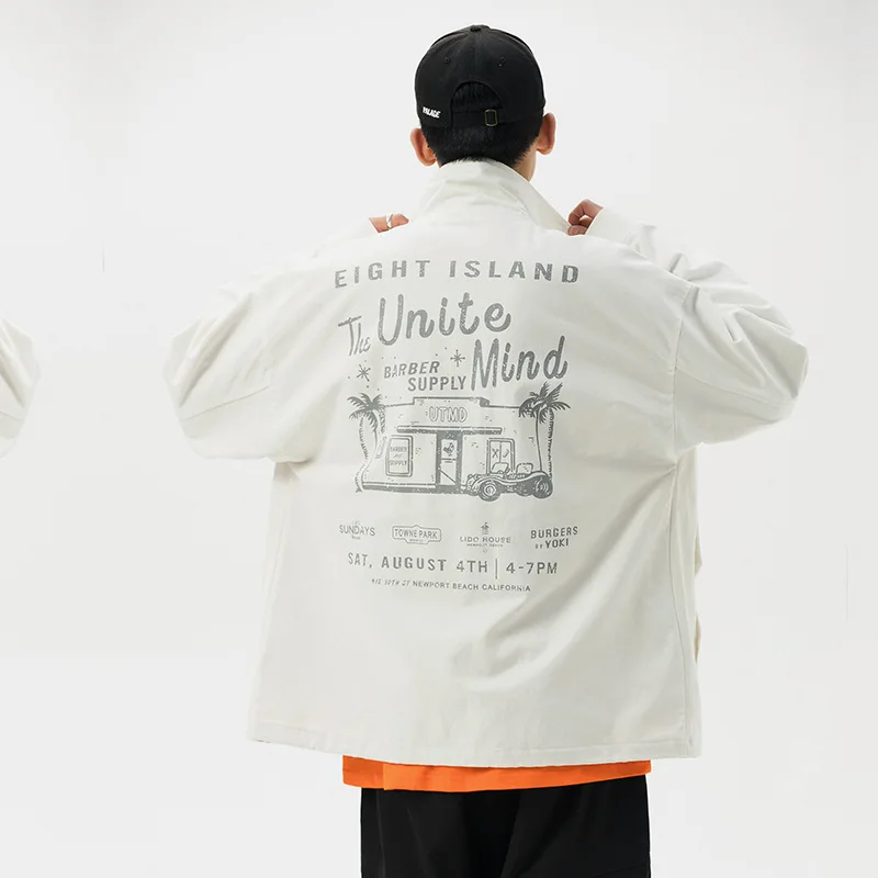 City Where the Product 2020 Spring New Style Two-color Black And White Jacket behind Printed Multi-pockets Popular Brand Coat
City Where the Product 2020 Spring New Style Two-color Black And White Jacket behind Printed Multi-pockets Popular Brand Coat